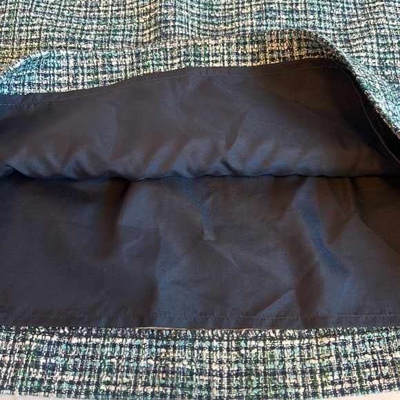 LOfT Blue White & Green Textured Pencil Skirt Women’s Size 0 - Picture 6 of 8